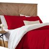 3 Piece Reversible Duvet Cover Set with Zipper & Corner Ties 100% Egyptian Cotton 800 Thread Count Premium Two Tone Bedding (Oversized Super King, Red/White) view 2