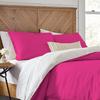 3 Piece Reversible Duvet Cover Set with Zipper & Corner Ties 100% Egyptian Cotton 800 Thread Count Premium Two Tone Bedding (Oversized Super King, Hot Pink/White) view 1
