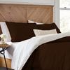 1 Piece Reversible Duvet Cover with Zipper & Corner Ties 100% Egyptian Cotton 800 Thread Count Premium Two Tone Bedding (Oversized Super King, Chocolate/White) view 1