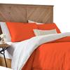 1 Piece Reversible Duvet Cover with Zipper & Corner Ties 100% Egyptian Cotton 800 Thread Count Premium Two Tone Bedding (Super King, Orange/White) view 2