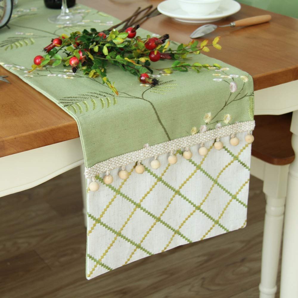 FUFU Table Runners Embroidered Table Runner,High-Grade Embroidery Tablecloth Chinese Cotton Table Runner Tea Runner Farmhouse Table Runner for Holiday Decorations for Kitchen Table (Size : 33x200cm)