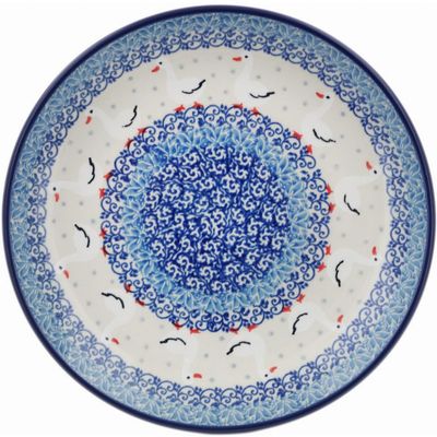 Polmedia Polish Pottery Dessert Plate - Duck Duck Goose Pattern Handmade in Boleslawiec Poland by Ceramika Artystyczna + Certificate of Authenticity