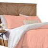 3 Piece Reversible Duvet Cover Set with Zipper & Corner Ties 100% Egyptian Cotton 800 Thread Count Premium Two Tone Bedding (Oversized Super King, Peach/White) view 2