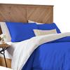 1 Piece Reversible Duvet Cover with Zipper & Corner Ties 100% Egyptian Cotton 800 Thread Count Premium Two Tone Bedding (Super King, Royal Blue/White) view 2