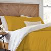 1 Piece Reversible Duvet Cover with Zipper & Corner Ties 100% Egyptian Cotton 800 Thread Count Premium Two Tone Bedding (Super King, Gold/White) view 1
