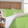 3 Piece Reversible Duvet Cover Set with Zipper & Corner Ties 100% Egyptian Cotton 800 Thread Count Premium Two Tone Bedding (Oversized Super King, Sage/White) view 1