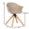 COZYBLOCK Meet Series Armchair with Wooden Leg, Contemporary Accent Chair, Great for Home Office, Dining Room and Living Room (Desert Brown) view 2
