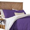 1 Piece Reversible Duvet Cover with Zipper & Corner Ties 100% Egyptian Cotton 800 Thread Count Premium Two Tone Bedding (Oversized Super King, Purple/White) view 2
