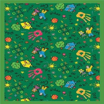 Back2Basics Scribbles Green 7 ft.8 in. x 10 ft.9 in. WearOn Nylon Machine Tufted- Cut Pile Just for Kids Rug
