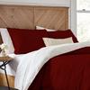 1 Piece Reversible Duvet Cover with Zipper & Corner Ties 100% Egyptian Cotton 800 Thread Count Premium Two Tone Bedding (Oversized Super King, Burgundy/White) view 1