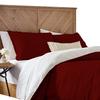 1 Piece Reversible Duvet Cover with Zipper & Corner Ties 100% Egyptian Cotton 800 Thread Count Premium Two Tone Bedding (Oversized Super King, Burgundy/White) view 2