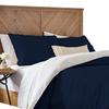 1 Piece Reversible Duvet Cover with Zipper & Corner Ties 100% Egyptian Cotton 800 Thread Count Premium Two Tone Bedding (Super King, Navy/White) view 2