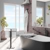 Gatco 1552MX Modern Floorstanding Two Level Towel Holder, Matte Black view 3