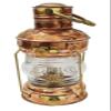 U S International Brass & Copper Anchor Oil Lamp Leeds Burton Nautical Maritime 14" Ship Lantern view 2