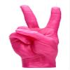 CandleHand Hand Gesture Candle Peace Sign - Big Real Hand Size 6.7 x 4.3 x 2.4 inches - Handmade Winner Statue - Birthday, Office, Housewarming Gift (Pink) view 1