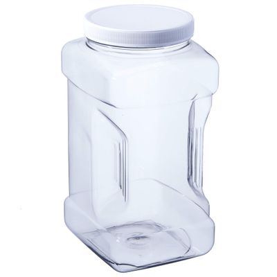 Alpha Packaging 1 Gallon Plastic Grip Jar with Cap, PET, Clear, 30 Pack (Case)