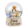 Blossom Bucket 208-12891 Jesus is The Reason Snow Globe with Holy Family, Small, Light Colored view 1