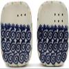 Polmedia Polish Pottery Salt and Pepper Set - Wave Of Flowers Pattern Handmade in Boleslawiec Poland + Certificate of Authenticity view 2