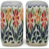 Polmedia Polish Pottery Salt and Pepper Set - Wave Of Flowers Pattern Handmade in Boleslawiec Poland + Certificate of Authenticity view 3