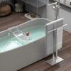Gatco 1552SN Modern Floorstanding Two Level Towel Holder, Satin Nickel view 2
