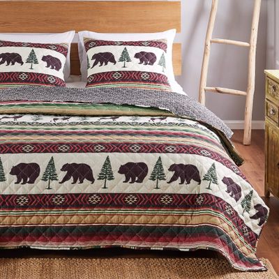 Barefoot Bungalow Yosemite Campfire Quilt and Pillow Sham Set, 3-Piece King/Cal King