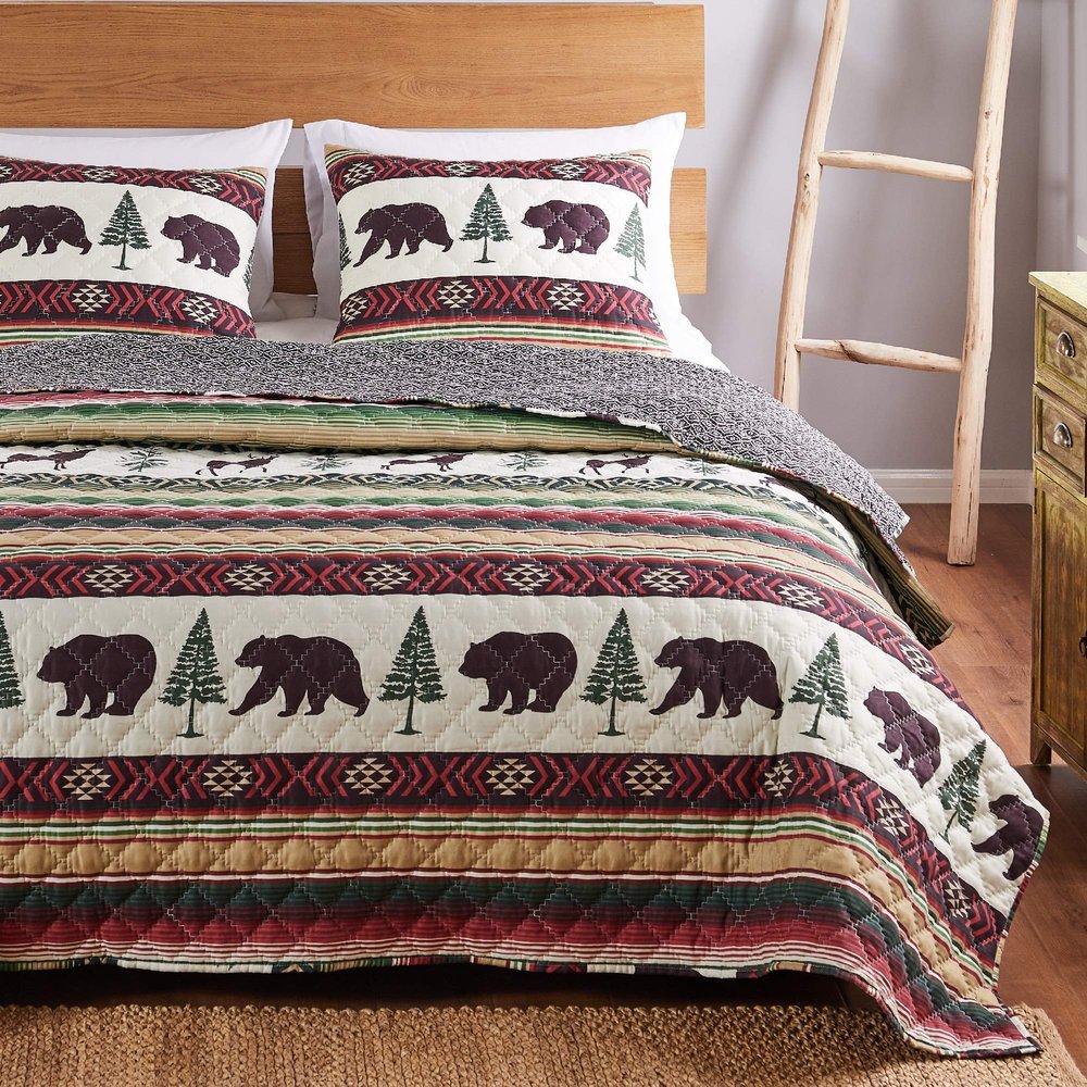 Barefoot Bungalow Yosemite Campfire Quilt and Pillow Sham Set, 3-Piece King/Cal King
