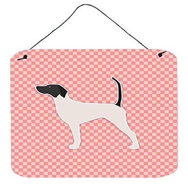 ComfortCreator English Pointer Checkerboard Pink Wall or Door Hanging Prints