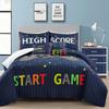 Lush Decor Video Games Reversible Quilt Queen Size 4 Piece Set Full/Queen Navy & Multi - Kids Bedding Set Queen Quilt - Kids Bedroom Decor view 1