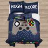 Lush Decor Video Games Reversible Quilt Queen Size 4 Piece Set Full/Queen Navy & Multi - Kids Bedding Set Queen Quilt - Kids Bedroom Decor view 2