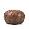 Moderner Faux Leather Pouf Unstuffed Ottoman Moroccan Footstool, Floor Footrest Cushion, Storage Solution - Natural Brown Color (Mocha, Round) view 1