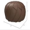 Moderner Faux Leather Pouf Unstuffed Ottoman Moroccan Footstool, Floor Footrest Cushion, Storage Solution - Natural Brown Color (Mocha, Round) view 3