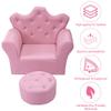 Kids Sofa PVC Leather Princess with Embedded Crystal Pink Modern Contemporary Wood Finish view 3