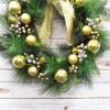 Deluxe Gold Ornament Bell Berry Pine Wreath 24in 24" L X W 6" Dp Un-lit view 3