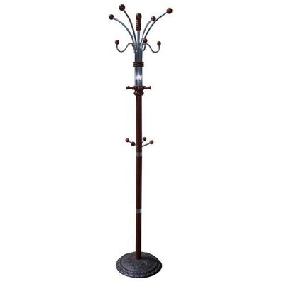 ZJL Coat Rack Wood and Metal with Many Hooks (Cherry, Wood and Metal)