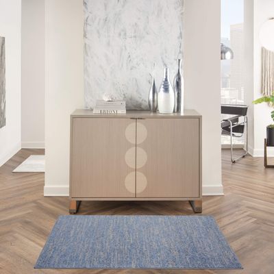 Nourison Home Nourison Essentials Blue Grey 3' x 5' Area Rug - Easy Clean, Non Shedding, Bed Room, Living Room, Dining Room, Kitchen (3' x 5')