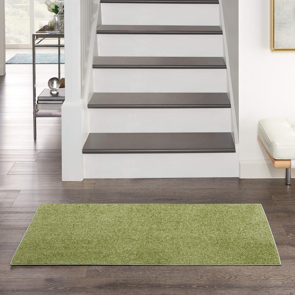 Nourison Home Nourison Essentials Green 2' x 4' Area Rug - Easy Clean, Non Shedding, Bed Room, Living Room, Dining Room, Kitchen (2' x 4')