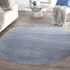 Nourison Home Nourison Essentials Blue Grey 6' x Round Area Rug - Easy Clean, Non Shedding, Bed Room, Living Room, Dining Room, Kitchen (6' x Round) view 1