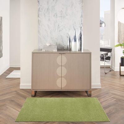 Nourison Home Nourison Essentials Green 3' x 5' Area Rug - Easy Clean, Non Shedding, Bed Room, Living Room, Dining Room, Kitchen (3' x 5')