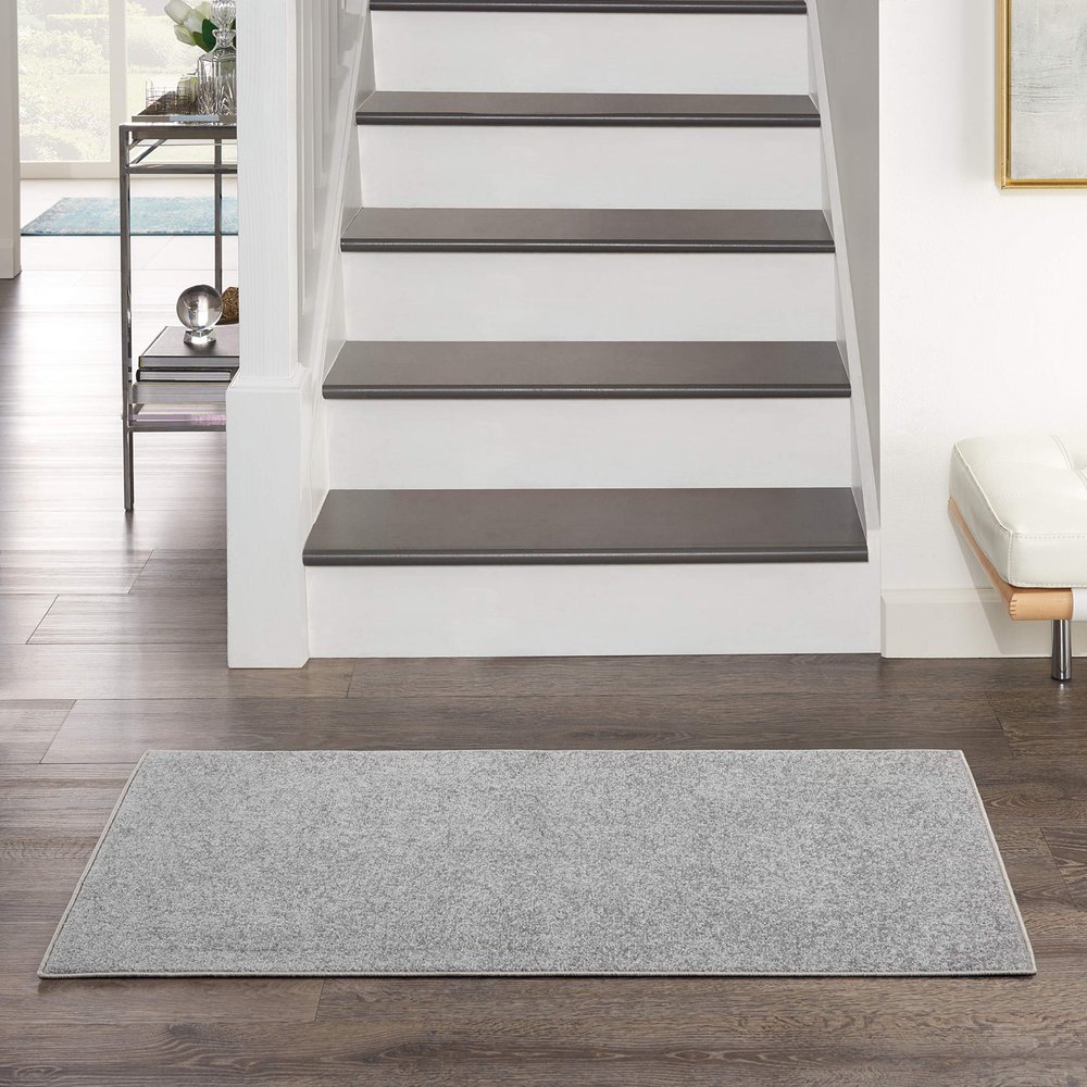 Nourison Home Nourison Essentials Silver Grey 2' x 4' Area Rug - Easy Clean, Non Shedding, Bed Room, Living Room, Dining Room, Kitchen (2' x 4')