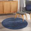 Nourison Home Nourison Essentials Midnight Blue 4' x Round Area Rug - Easy Clean, Non Shedding, Bed Room, Living Room, Dining Room, Kitchen (4' x Round) view 1