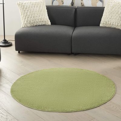 Nourison Home Nourison Essentials Green 4' x Round Area Rug - Easy Clean, Non Shedding, Bed Room, Living Room, Dining Room, Kitchen (4' x Round)
