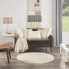 Nourison Home Essentials Indoor/Outdoor Ivory Beige 4' x Round Area Rug, Easy Cleaning, Non Shedding, Bed Room, Living Room, Dining Room, Backyard, Deck, Patio (4 Round) view 4