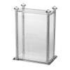 Judaica Place Crystal Bencher Holder Decorated with Crushed Glass Filled Stems Includes Set of 5 Hardcover Hebrew Silver Bentchers - Bencher Box Zemiros Holder view 2