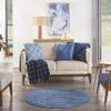 Nourison Home Nourison Essentials Navy Blue 4' x Round Area Rug - Easy Clean, Non Shedding, Bed Room, Living Room, Dining Room, Kitchen (4' x Round) view 4