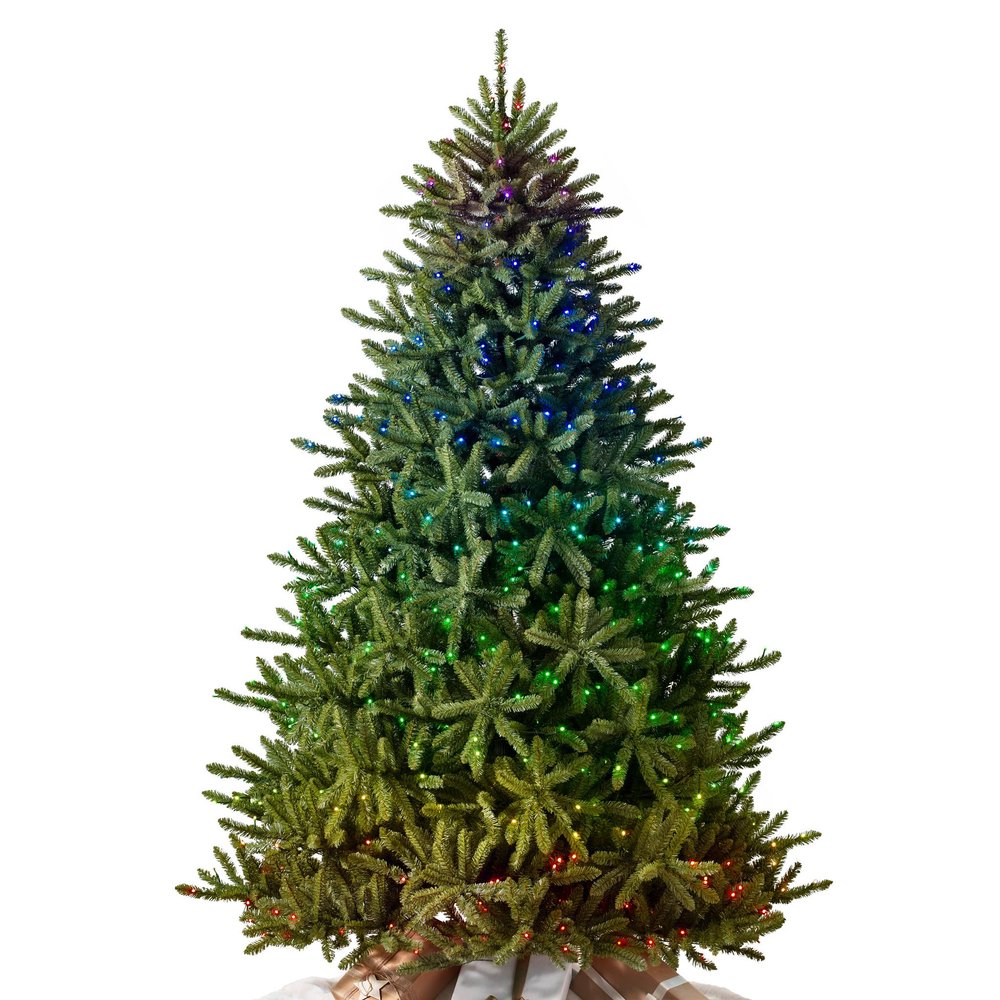 Balsam Hill 7ft Pre-Lit Classic Blue Spruce - Artificial Christmas Tree with Twinkly Lights, Easy Plug Technology, Premium Stand for Indoor Holiday Decorating