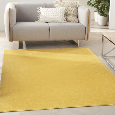 Nourison Home Nourison Essentials Yellow 5' x 7' Area Rug - Easy Clean, Non Shedding, Bed Room, Living Room, Dining Room, Kitchen (5' x 7')