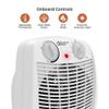 Comfort Zone CZ45E 750/1,500-Watt Fan-Forced Personal Heater with Adjustable Thermostat, Overheat Protection, Safety Tip-Over Switch, Energy Save Features, and Convenient Carry Handle, White view 2