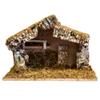 VILLAGE GIFT IMPORTERS Nativity Stable Creche for Christmas Nativity Scene Wood with Moss 12" x 7" x 9" Handmade in Italy view 1