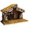 VILLAGE GIFT IMPORTERS Nativity Stable Creche for Christmas Nativity Scene Wood with Moss 12" x 7" x 9" Handmade in Italy view 3