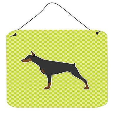 ComfortCreator Doberman Pinscher Checkerboard Green Wall or Door Hanging Prints